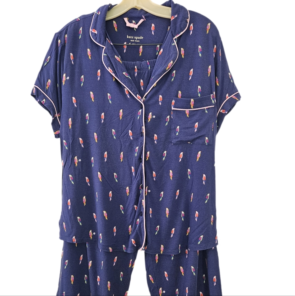 Kate Spade Blue Parrot Pajama Set